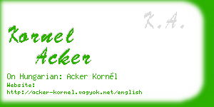 kornel acker business card